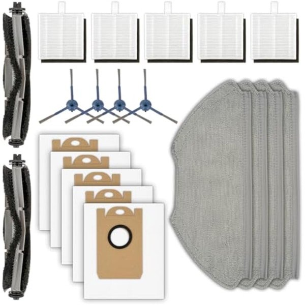 Vervangende Onderdelen Set voor Robotstofzuiger - 20 stuks met Rolborstels, Zijborstels, Stofzakken, HEPA-filters en Dweilpads