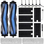Vervangende accessoires Geschikt voor Ecovacs Deebot X8 Omni/X8 Pro Omni robotstofzuiger, reserveonderdelen met 2 hoofdborstels, 2 dweilrollen, 6 filters, 6 zijborstels, reinigingsborstel en schroevendraaier