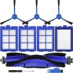 Vervangende accessoires onderdelen voor Eufy RoboVac X8-serie hybride robotstofzuiger, 1 x hoofdrolborstel, 4 x HEPA-filters, 3 x zijborstels, 1 x reinigingsborstel, 1 x schroevendraaier (8)