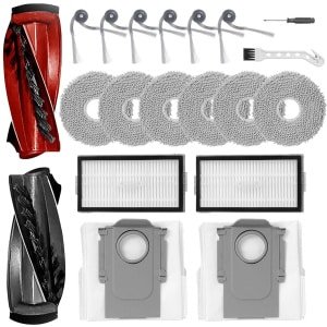 Vervangende accessoires voor robotstofzuiger - set van 2 rolborstels, 6 zijborstels, 6 dweilkussentjes