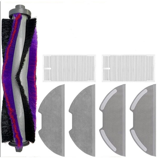 Vervangende onderdelenset voor Geschikt voor Eureka E10s/E20 Plus robotstofzuiger, 1 hoofdrolborstel, 2 filters, 4 dweilpads - 7-pack