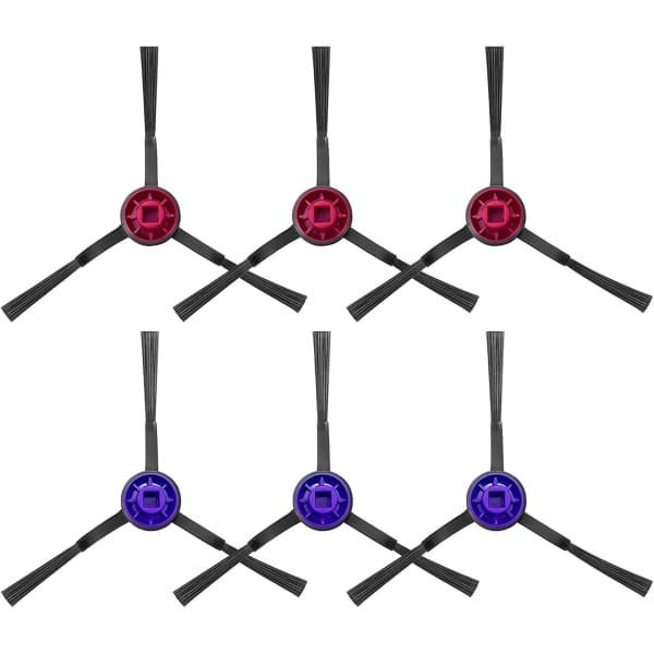 Vervangende zijborstelset voor Geschikt voor Eureka E10S E20 Plus robotstofzuigers - 6 stuks