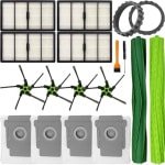 Vervangingsonderdelen voor iRobot Roomba S9 (9150) Plus S9+ (9550) Robotstofzuiger Accessoireset 1Set van multi-oppervlak rubberen borstels, 4 zijborstels, 4 filters, 4 stofzakken, 2 wielenset