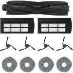 Vervangingsset voor stofzuigeraccessoires, geschikt voor EUFY X9 Pro/X9-serie, onderdelen voor robotstofzuigers en dweilreinigers: 1 hoofdborstel, 4 zijborstels, 2 filters, 4 dweildoekjes
