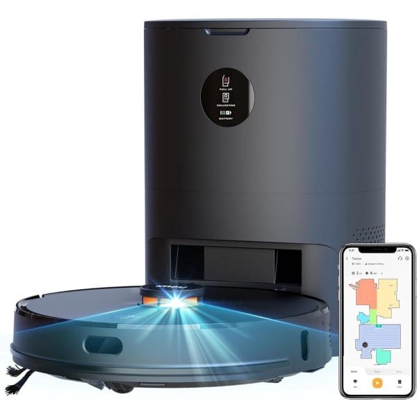 WNHB® Robotstofzuiger met Laadstation - Automatisch Leegstation - 2700Pa Zuigkracht - Dweilen en Stofzuigen - Lidar Navigatie - App en Spraakbediening - 60 Dagen Zonder Legen