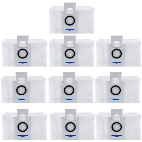 Wegwerpstofzuigerzakken, vervangingsonderdelen, Geschikt voor ECOVACS DEEBOT X1 OMNI, DEEBOT T10, T20 Omni robotstofzuigers, verpakking van 10 stuks.