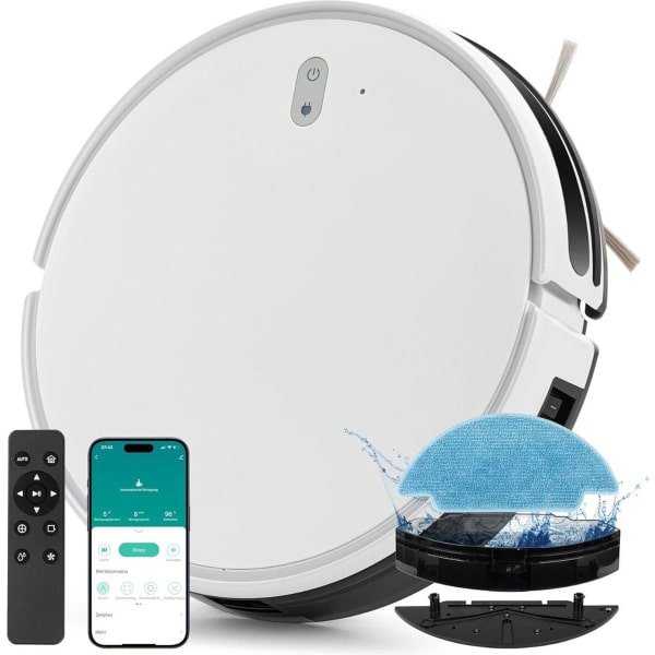 White-Label® Dweilrobot - Dweilsysteem - Vloerreiniger - Met App - Wit