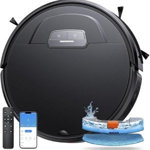 White-label® Robotstofzuiger met Dweilfunctie - Tapijtreiniger Machine - Huisdieren - Met App - Zwart