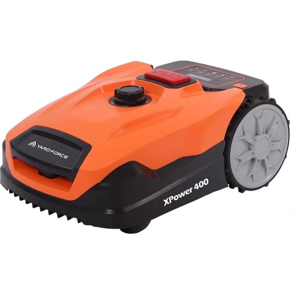 Yard Force XPower 400 Robotmaaier - 400 m² - Bluetooth & App Besturing - 20V Li-Ion Accu - 40% Helling - Regensensor - Zwart/Oranje - Slimme Robotgrasmaaier