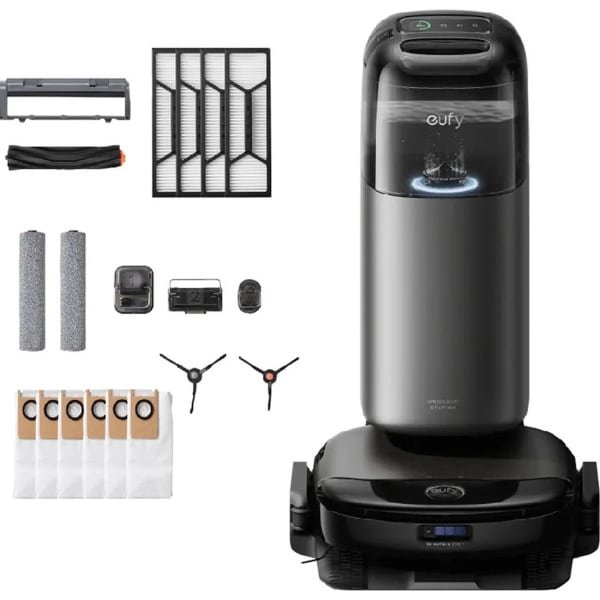 eufy Clean S1 Pro Robotstofzuiger + Vervangingssets All-in-One Station met dweilfunctie - Robot Vacuum -- 8.000 Pa Zuigkracht, Slimme Obstakelvermijding, Multi-Level Mapping, Automatische dweilterugtrekking, Perfect voor dierenharen