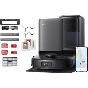 eufy Omni E25 - Robotstofzuiger met Vervangingssets - HydroJet dweilsysteem - 20.000 Pa zuigkracht - DuoSpiral borstels die ontklitten - CornerRover arm voor het schoonmaken van hoeken - alles-in-één station