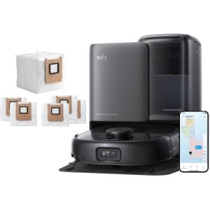 eufy Robotstofzuiger Omni E25 met 6 stofzakken, HydroJet dweilsysteem, 20.000 Pa zuigkracht, DuoSpiral borstels die ontklitten, CornerRover arm voor het schoonmaken van hoeken, alles-in-één station