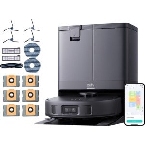 eufy X10 Pro Omni - Complete Robotstofzuiger met dweil en Vervangingssets - Robot Vacuum 8000 Pa zuigkracht - Tapijt detectie AI-obstakel vermijding - Wast en droogt de dwei - Automatisch legen en vullen
