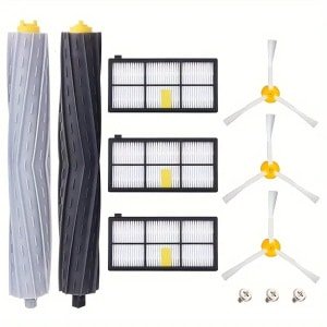 iRobot Roomba Accessoires Set - Compatibel met Serie 800 t/m 980 - 2 Rubber Hoofdrollen - 3 Zijborstels - 3 HEPA Filters - Complete Vervangingsset - Geschikt voor Roomba 860 865 870 880 960 966 980 - Onderhoudsset Robotstofzuiger