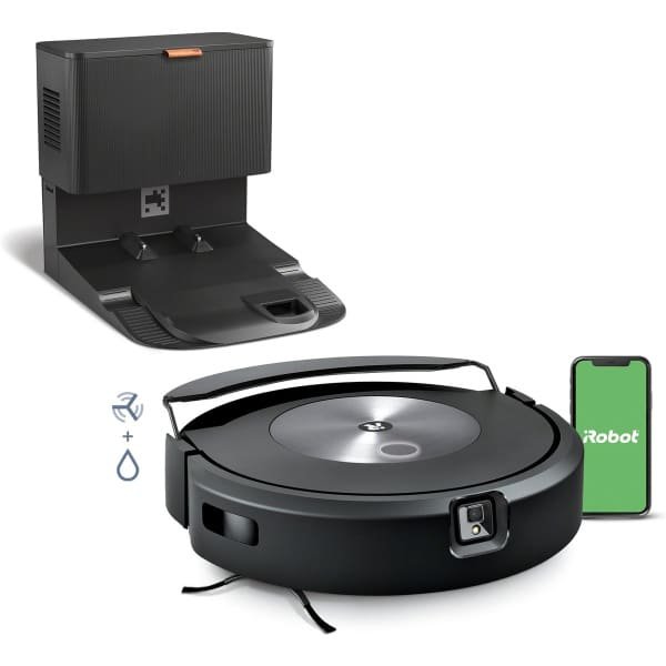 iRobot Roomba Combo j7+ (C7558) Robotstofzuiger met Dweilfunctie - Automatisch leegstation - Slimme Objectdetectie & Vermijding - Dual Cleaning Technologie - Compatibel met Alexa & Google Assistant - Precisienavigatie met Intelligente Kaartweergave