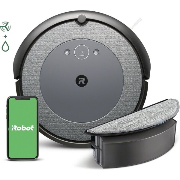 iRobot Roomba Combo® i5 - Robotstofzuiger met Dweilfunctie - Met Laadstation - Ideaal voor Huisdieren - i5172
