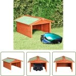 vidaXL Hout Garage - Robotgrasmaaier Overkapping - Overkapping voor robotgrasmaaier 72x87x50 cm massief vurenhout - Robot Maaier Bescherming - Buitendecoratie - Tuinaccessoire