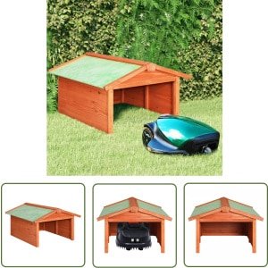 vidaXL Hout Garage - Robotgrasmaaier Overkapping - Overkapping voor robotgrasmaaier 72x87x50 cm massief vurenhout - Robot Maaier Bescherming - Buitendecoratie - Tuinaccessoire