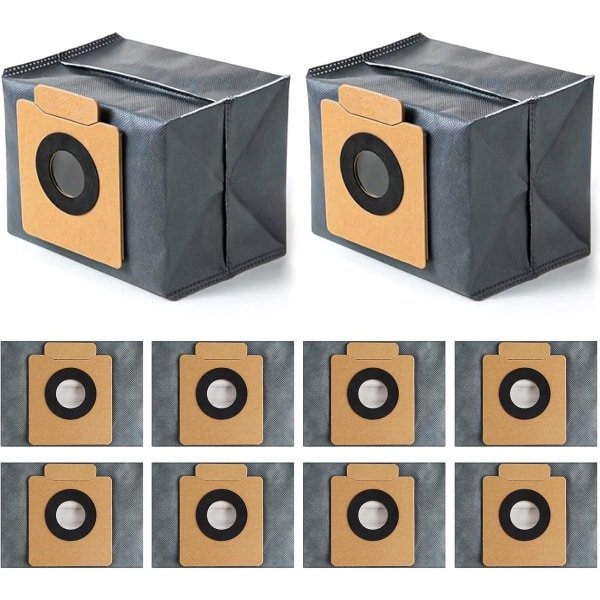 10 stuks stofzakken compatibel met Eufy Clean X8 Pro / X10 Pro Omni Robot, X8 Pro robotstofzuiger, stofzak, reservezak, accessoires, stofzuigerzakken, reserveonderdelen