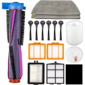 (15 Stuks) AV2800ZEEUWH Vervangende Onderdelen Gescht voor Shark AV2800ZEEUWH, RV2800YEEU, RV2800ZEEU, AV2800ZE, RV2820YE, RV2820ZE, AV2820S Robotstofzuiger, Rolborstel, Filter, Zijborstel, Dweilpad