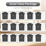 15 Stuks Stofzakken Vervangend voor Robotstofzuiger met Zelfleeg Station