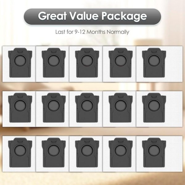 15 Stuks Stofzakken Vervangend voor Robotstofzuiger met Zelfleeg Station