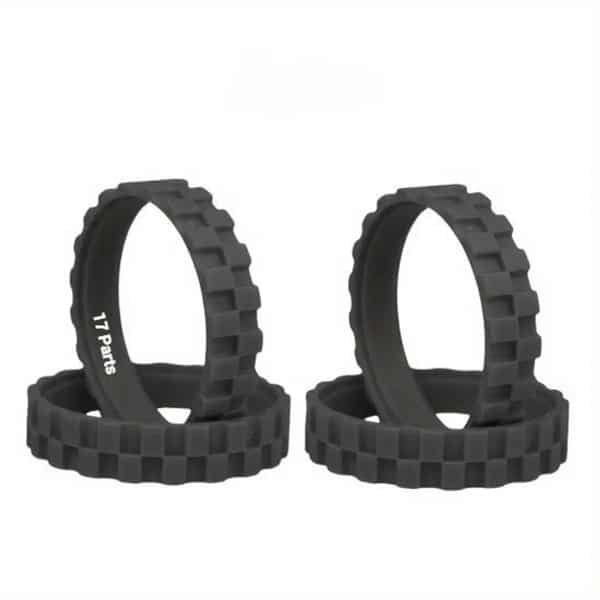 17 Parts - 4 Stuks Wielbanden Geschikt voor iRobot Roomba - Compatibel met Series 500, 600, 700, 800, 900, e5, i7, j7 & j9 - Antislip Rubberen Banden - Stille & Eenvoudige Montage - Vervangende Accessoires voor Robotstofzuiger
