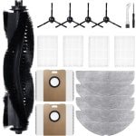 17-delige Accessoireset voor Robotstofzuiger: Hoofdborstel, HEPA Filters, Dweilen en Zijborstels