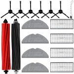 17 stuks accessoires gescht voor Roborock S8 Pro Ultra robotstofzuiger met 2 hoofdborstels, 4 reinigingsdoeken, 4 filters, 6 zijborstels, 1 reinigingsborstel