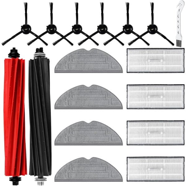 17 stuks accessoires gescht voor Roborock S8 Pro Ultra robotstofzuiger met 2 hoofdborstels, 4 reinigingsdoeken, 4 filters, 6 zijborstels, 1 reinigingsborstel