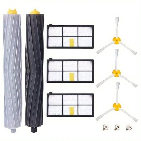 17Parts Accessoireset - Geschikt voor iRobot Roomba Serie 800 & 900 - 2 Rubber Hoofdrollen - 3 Zijborstels - 3 HEPA-filters - Complete Onderhoudsset voor Robotstofzuiger