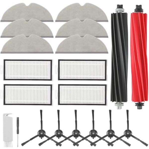 20-Pack Accessoires voor Robotstofzuiger: Hoofdborstel, HEPA-Filters, Moppen en Meer