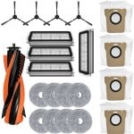 21 stuks - vervangende onderdelen - geschikt voor JONR P20 PRO/T5 Pro robotstofzuiger - 1 hoofdborstel - 4 HEPA-filter - 8 dweil - 4 stofzak - 4 Zijborstel