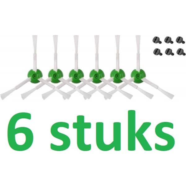 6 x zijborstel - kwmobile - geschikt voor Roomba e5/ i7 en i7+ robotstofzuiger reserve vervangingsonderdelen set - Compatibel met Roomba e5/ i7 en i7+ robotstofzuiger - 6 Borstels