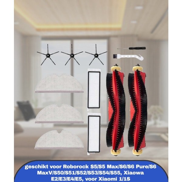 Accessoireset voor Roborock S5/S5 Max/S6/S6 Pure/S6 MaxV/S50/S51/S52/S53/S54/S55, Xiaowa E2/E3/E4/E5, voor Xiaomi 1/1S robotstofzuiger reserveonderdelen