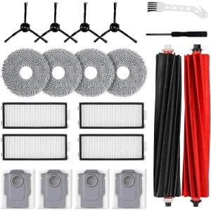 Allecto Plus - Vervangende Onderdelen voor Robotstofzuiger - Set van 20 stuks met Hoofdborstels, HEPA-filters, Zijborstels, Mop Doek Pads, Stofzakken en Reinigingsgereedschap