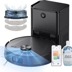 Aurixi® Robotstofzuiger met app - Robotstofzuiger - Robotstofzuiger huisdieren - Zwart - ‎32cm x 32cm x 10cm