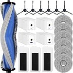 Een 20-delige accessoirekit voor de ECOVACS DEEBOT T30 PRO Omni / T30 Omni / T30 Max robotstofzuiger, inclusief 1 rubberen hoofdborstel, 4 stofzakken, 6 dweilpads, 3 filters, 6 zijborstels en reserveonderdelen voor de robotstofzuiger.