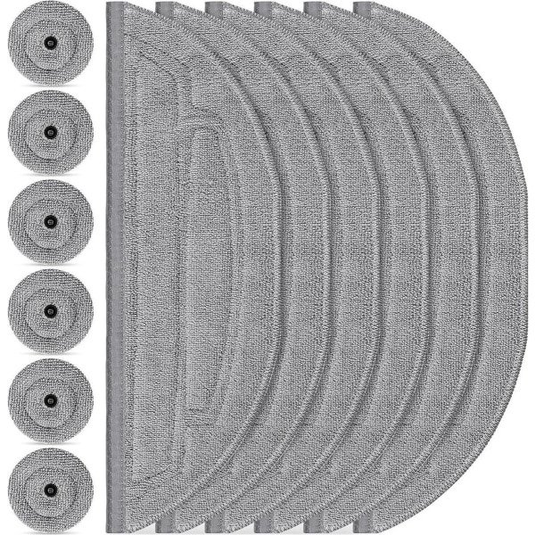 Geschikt voor De Roborock S8 MaxV Ultra robotstofzuiger, geschikt voor microvezel, wordt geleverd met een 12-delige dweilset, inclusief 6 dweilpads en 6 zijborstels, en is een accessoire voor het VibraRise 3.0 dweilsysteem, geschikt voor microvezel.
