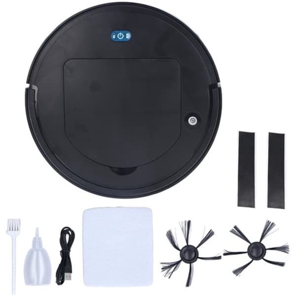 KARZO - Robotstofzuiger Spray Smart Sweeper Mini Sweeper Usb Opladen Bevochtiging Reinigingsproduct Reinigingsbenodigdheden Robotstofzuiger voor Spuiten Ruitenwisser (Zwart)