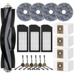 KARZO - Vervangaccessoires set voor Ecovacs Deebot X1 Turbo/Omni Robotstofzuiger Onderdelen 1 Hoofdborstel 6 Zijborstels 3 Hepa-filters 4 Mopdoeken 4 Stofzakken