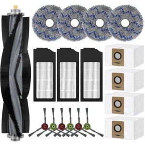 KARZO - Vervangaccessoires set voor Ecovacs Deebot X1 Turbo/Omni Robotstofzuiger Onderdelen 1 Hoofdborstel 6 Zijborstels 3 Hepa-filters 4 Mopdoeken 4 Stofzakken