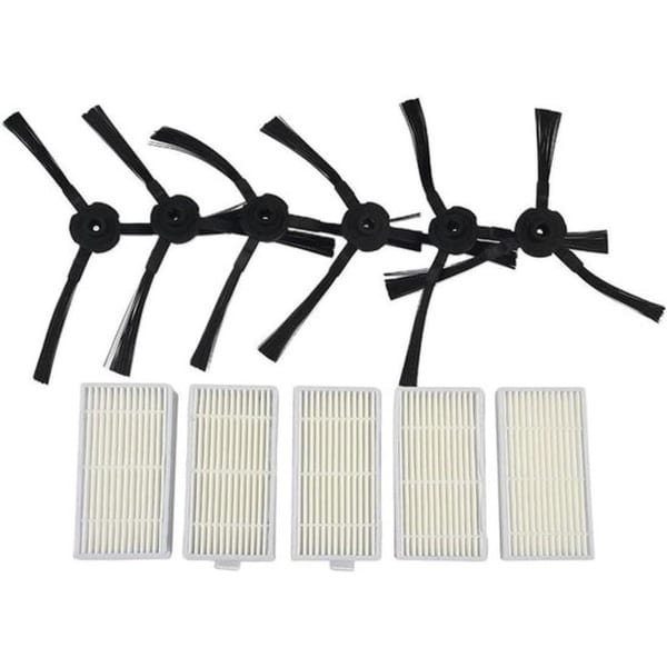 KARZO - Vervangende onderdelen voor SilverCrest SSR 3000 A1 robotstofzuiger - 5 filters en 6 zijborstels