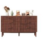 Ladekast met 6 Laden - Woonkamerkast Walnoot - Hoge Poten - Geschikt voor Robotstofzuiger - Kantel beveiliging - soft-close - Walnoot kleur