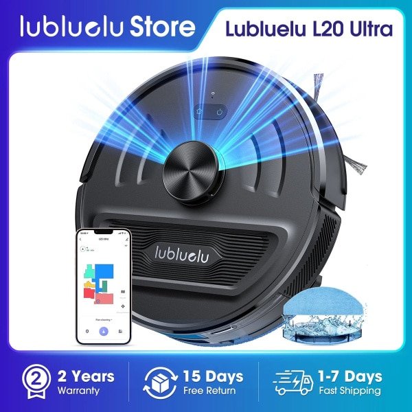 Lubluelu L20 Ultra - Robotstofzuiger - 6000 Pa zuigkracht - LiDAR-navigatie - Dweilen & App-bediening