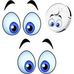 Oogstickers voor robotmaaiers en robotstofzuigers - Set van 2 waterdichte zelfklevende stickers met grappige decoraties