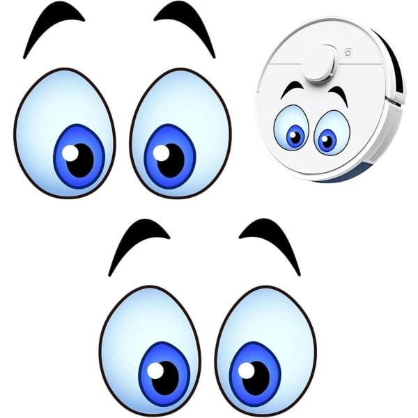 Oogstickers voor robotmaaiers en robotstofzuigers - Set van 2 waterdichte zelfklevende stickers met grappige decoraties