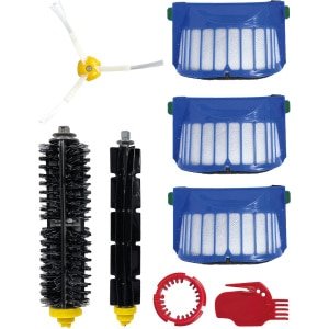 PARTS4® Robotstofzuiger vervangingsset geschikt voor iRobot Roomba 600 serie | 8-delige set met 2 tegengesteld draaiende borstels, zijborstel, Aerovac-filter (3 x), gereedschap borstelreiniging & kam | Alternatief voor ACC222, ACC233, 820262, 15060