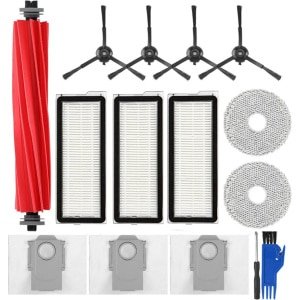PolkaHome® Accessoires Vervangende geschikt voor Roborock Q Revo S, Qrevo Pro, Qrevo Plus Robotstofzuiger. 1 Hoofdborstel, 4 Zzijborstels, 3 HEPA-Filters, 2 Reinigingsdoeken, 3 Stofzakken.