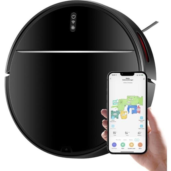 Quvo® Robotstofzuiger met app - Robotstofzuiger - Robotstofzuiger huisdieren - 3.01 kg - Wit - 32cm x 32cm x 8cm